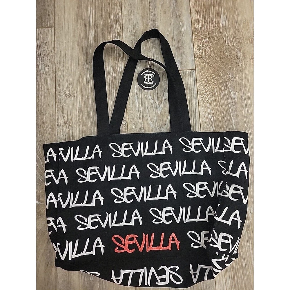 Robin Ruth Sevilla Tote Bag Zipper Closure Black Red Med - Picture 3 of 14